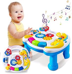 JUEJIAZKIY Music Baby Activity Center Toy 12-18 Months Activity Table Baby Toys 6 to 12 Months Early Learning 8 9 10 12 Month Old Toddlers Christmas Birthday Gifts for 1 2 3 Year Old Infant Kids