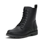 Vepose Women's Ankle Boots, Combat Boots Casual Vintage, 925ACA-Black, Size 11 US-with Lace up & Zipper(CJY925ACA black 11)