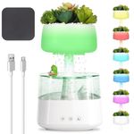 Rain Cloud Humidifier with 7 Color Night Light Aromatherapy Diffuser Plant Humidifier, Cloud Rain Humidifier with Water Absorb Pad, Frog, Rain Drop Oil Diffuser Relax Calm Mood (White)