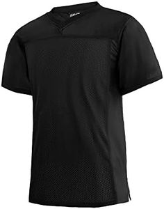 EALER Blank Football Jersey Mesh Athletic Football Shirt Practice Sports Uniform, Black, Medium