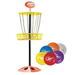 Wham-O Mini Frisbee Golf Set, 28-inch Tall Frisbee Golf Target with 6 Mini Discs, Portable Disc Golf Starter Toy Set for Indoor and Outdoor