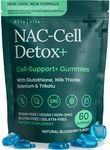 Sugar-Free NAC Gummies, N-Acetyl Cysteine Supplement with Milk Thistle, Glutathione, & Selenium, NAC Complex for Energy, Respiratory Health, Liver Detox & Cleanse, Kidney, Antioxidant Support