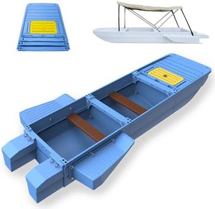 Artigree Fishing Boat, Folding Pontoon Boat, Fits in SUV Trunk – Portable Modular Kayak, Seats 4-6, Motor-Ready, Sturdier Than Inflatable Boats – Ideal for Tour, Recreation (Ultra, Blue + Bimini Top)