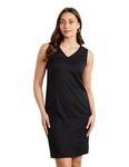 Symbol Premium women's Polyester Blend Bodycon Knee-Length Dress (SBP-SS24-WDR-606_Black_L)