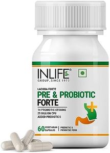 INLIFE Prebiotic and Probiotics Forte Supplement for Men & Women 25 billion CFU with 14 Strains | Digestion Gut & Immunity Health Supplement - 60 Vegetarian Capsules