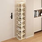 9 Tiers Shoe Rack, Plastic Shoe Rack Storage Organizer for Entryway, Shoe Organizer for Closet Narrow, Space Saving Shoe Stand Cabinet for Bedroom Cloakroom Hallway Garage