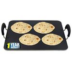 IBELL PT3833 Non Stick Tawa, Dosa Roti Chapati Pathiri Tawa, Large Rectangular Aluminium Body, 38cm x 33cm with 4mm Thickness (Black)