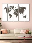 999STORE room decoration items wooden wall decor set World map wall art panels hanging world map painting wall decor Set of 5 frames (130 X 76 Cm)