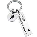 SIlver Valley Drive safe keychain for boyfriend I love you keychains I need you here with me key rings B initial (A)