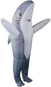 BIGPETS Adult Unisex Shark Inflatable Halloween Costume Cosplay Jumpsuit (Grey)