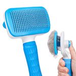 Dog Brush Cat Brush for Grooming,Pet Grooming Brush,Self Cleaning Cat Dog Slicker Brushes with Smooth Handle,Great for Dogs and Cats With Medium Long Hair