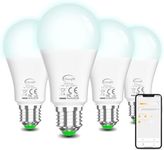 Alexa Light Bulbs 13W E26 Smart LED Light Bulb Compatible with Alexa Warm White to White A19 APP Control Bulb Bluetooth Mesh 4 Pack