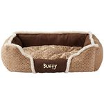 Bunty Kensington Small Dog Bed - Anti Anxiety Dog Sofa Bed, Cushioned Raised Walls, Machine Washable, Removable Inner Cushion, Non-Slip Rubber Base - Puppy, Cat & Pet Bed - Cream