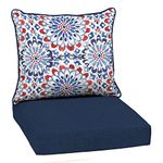 Arden Selections Outdoor Deep Seat Cushion Set, 22 x 24, Rain-Proof, Fade Resistant 22 x 24, Clark Blue