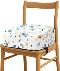 Babelio ErgoUp Booster Seat for Kitchen Chair, Promote Proper Upright Posture, Toddler Booster Seat for Dining Table, Removable & Washable Cover, Suitable for 18 Months to 5 Years, White Elephant