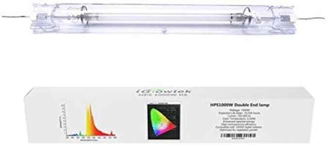 iGrowtek 1000W Double Ended HPS Grow Light Bulb,High PAR Enhanced Red and Orange Spectrums CCT 2000K, Ultra Bright 155000 Lumens,1000W High Pressure Sodium Grow Lamp,1000 Watt DE HID Grow Bulb