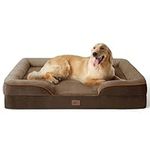 Bedsure Dog Sofa Bed Extra Large - Washable Orthopedic Dog Beds and Couch with Removable Flannel Zipper Cover, XL Plus Waterproof Human Dog Bed for Adults, Brown Squre Pet Bed, 122x89x20cm