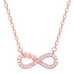 GIVA 925 Silver Rose Gold Infinity Heart Necklace| Necklace to Gift Women & Girls | With Certificate of Authenticity and 925 Stamp | 6 Months Warranty*