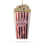 Popcorn Bucket for Movie Enthusiast Glass Christmas Ornament