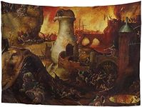 Spring Warner Durable Hanging Wall Tapestry for Home House Decoration,Hell Canvas Art Print by Hieronymus Bosch World Art Tapestry for Bedroom Living Room Gift