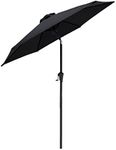 FLAME&SHADE 9 ft Outdoor Market Patio Table Umbrella with Tilt, Black