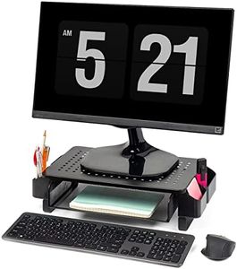 LifeGoods Rehausseur Ecran PC Bureau - Support Ecran PC - Surelevateur Ecran Bureau - Support Moniteur Imprimante - Réhausseur D'Écran - Réhausseur Écran Ordinateur - 11CM de Hauter - Fixations Câbles