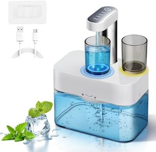 Automatic Mouthwash Dispenser for Bathroom, 550ml Wall Mount Electric Mouth Wash Dispenser with Magnetic Cups, Mouth Wash Container, 3 Dispensing Level (Automatic Mouthwash Dispenser)