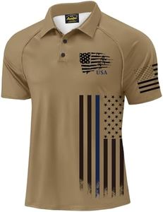 Men's Inappropriate 1776 Golf Top Independence Day Polo T-Shirt Star and Flag Golf Button Shirt XL
