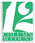 BookFactory 12 Column Account Book/Ledger Book/Accounting Ledger/Notebook (12 Columnar Book Format) - 100 Pages, 8.5" x 11", LOG-100-7CW-PP-(Accounting-12))