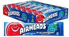 Airheads Candy, Individually Wrapped Bars, Blue Raspberry, Non Melting, Party, 0.55 Ounce (Pack of 36)