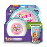 Paw Patrol Girls Pink BPA Free 3pcs Dinner Breakfast Set Plate, Bowl & Tumbler Cup