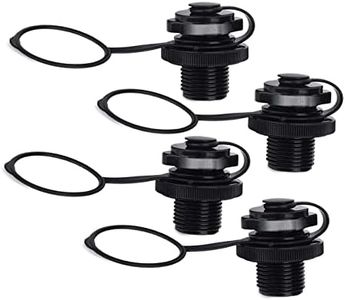 Air Valve Replacement -4Pcs Kayak Raft Plug Replacement,Air Mattress Plug Replacement,Inflatable Boat Spiral Air Plug Boston Valve,for Kayak Rubber Dinghy Pool Boat Airbeds (Black-4pcs)