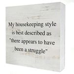 Rustic Lemonade Wooden Box Sign Desk Decor Funny Family Wood Block Plaque Box Sign for Home Living Room Shelf Table Decoration (5 X 5 Inch)