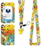 Id Badge Holder with Lanyard，Anime Lanyards for ID Badges Neck Lanyard for Keys ID Badges Cute Fashion Key Chain Keychains Yellow Neck Lanyard for School Office Men Women Teen Kids 8A