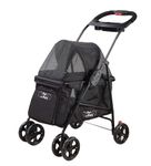 PETIQUE Simplicity Pet Stroller, Black 30.71”L X 17.92”W X 35.04”H