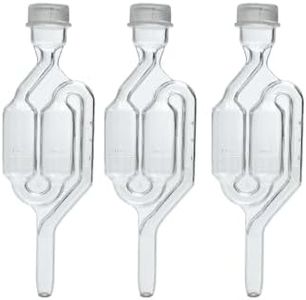 Fastrack Airlocks for Fermenting Bubble Airlock for Wine Making and Beer Making BPA-Free S-Shaped Airlock used for Brewing Wine, Beer, Pickles & more Transparent Airlock Set Of 3