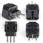 Orei P21-11A-4PK 2 in 1 USA to Switzerland Adapter Plug Type J, 4-Pack (Black)