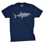 Mens Dun Dun Shark Theme T-Shirt Cool Graphic Great White Music Text Tee Mens Funny T Shirts Shark T Shirt for Men Funny Music T Shirt Novelty Tees for Men Navy - Dun M