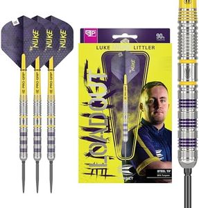 Target Darts Luke Littler Loadout 90% Tungsten Steel Tip Darts Set – 23G Steel Tip Dart, The Nuke Player Edition Dart Set, Swiss Point Darts, SP Tool Included