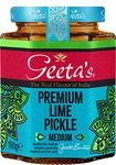 Geeta's Premium Lime Pickle, 190g, Pack of 6, The Real Flavour of India, Made with Lime, Mustard Seeds and Full of Authentic Spices, As a Meal Accompaniment or with Indian Breads and Poppadoms