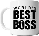 FLEXISAVVY World's Best Boss Mug - Boss Day Mug Gift - Manager Coworker Gift Idea For Mens and Womens White 11oz Ceramic Coffee Mug