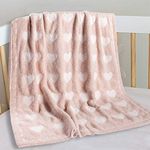 Kid Nation Super Soft Baby Blanket with Heart Light Pink 30 x 40 inch