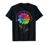 LGBTQ Rainbow Sunflower Be Kind Gay Love Pride Flower T-Shirt