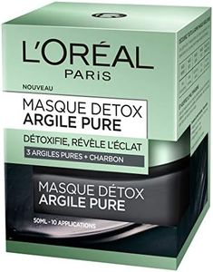 L'Oréal Paris Dermo Expertise Mascarilla facial detox de arcilla/carbón, 50 ml