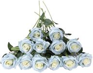 Laelfe 12 PCS Artificial Flowers Roses Silk Flowers Fake Long Stem Artificial Roses for Home Wedding Bathroom Kitchen Decorations