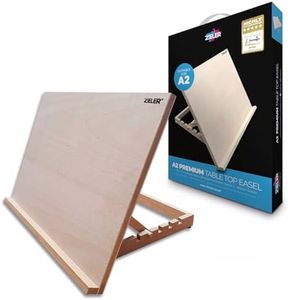 Premium Adjustable Table Top Art Easel/Desk Easel - by Zieler™. Ideal for Presentation, Painting, Crafting, Calligraphy, Sketching, Drawing & Planning - Made from Beechwood - 5 Different Angles (A2)