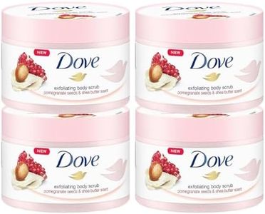 Dove Cream Shower Scrub Pomegranate & Shea Butter Scrub Body Scrub for Smooth Skin Skin Care with Jojoba Wax Beads 4 x 225 ml