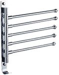 Stainless Steel Swivel Towel Bar Holder Storage Organizer Space Saving Wall Mount (5 Tiers)