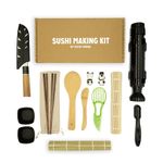 Sushi Panda Sushi Making Kit - 14pcs Complete Set with Sushi Knife, Sushi Bazooka and Recipe Ideas - Create Authentic Japanese Sushi at Home, Beginner Sushi Tools and Tutorials