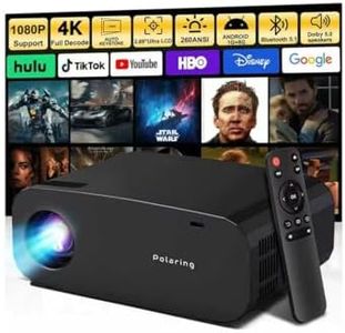 Mini Projector with WiFi and Bluetooth,4K 1080P Support Portable Projector,Built-in Apps,Android 13,Auto Keystone Correction,260 ANSI,32"-150"Screen Movie Video Projector for Indoor/Outdoor